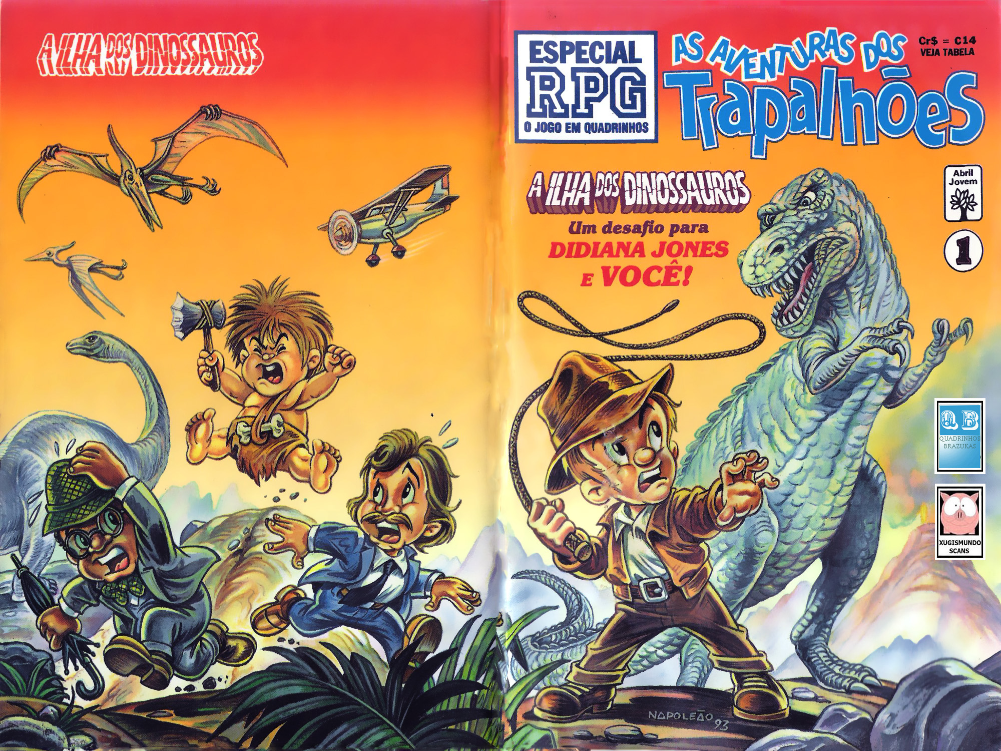Capa da Revista As Aventuras dos Trapalhões: A Ilha dos Dinossauros